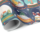 スノーグローブクリスマス格言ジンジャーブレッドハウスデニム ラッピングペーパー (ロールコーナー)