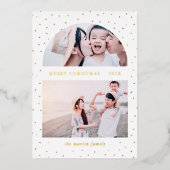 スノーグローブクリスマス ツー フォト 箔シーズンカード (正面)