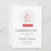 スノーグローブジンジャーブレッド飾ハウスのパーティー 招待状 (正面)