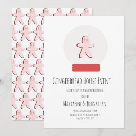 スノーグローブジンジャーブレッド飾ハウスのパーティー 招待状