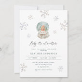 スノーグローブスウィンターワンダーランド冬の赤ちゃんシャワー 招待状 (正面)