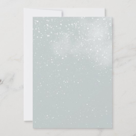 スノーグローブスウィンターワンダーランド冬の赤ちゃんシャワー 招待状 (裏面)