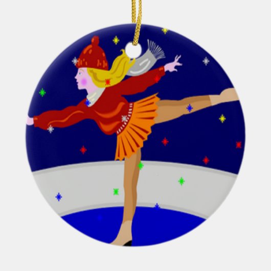 スノーグローブスケーター セラミックオーナメント (正面)