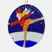 スノーグローブスケーター セラミックオーナメント (左)