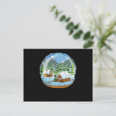 スノーグローブスノーグローブクリスマスホリデーズパインツリー ポストカード (スタンド正面)