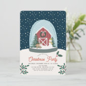 スノーグローブバーンクリスマスホリデーパーティー招待状 シーズンカード (スタンド正面)