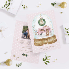 スノーグローブピンクソフホームペットシティングビジネス シーズンカード