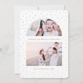 スノーグローブフェイク金ゴールドクリスマスフォトカード (正面)