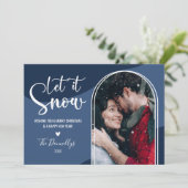 スノーグローブフォトクリスマスホリデーカード シーズンカード (スタンド正面)