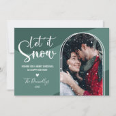 スノーグローブフォトクリスマスホリデーカード シーズンカード (正面)