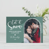 スノーグローブフォトクリスマスホリデーカード シーズンカード (スタンド正面)