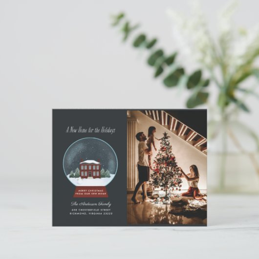 スノーグローブホリデー写真の移動のお知らせ シーズンポストカード (スタンド正面)