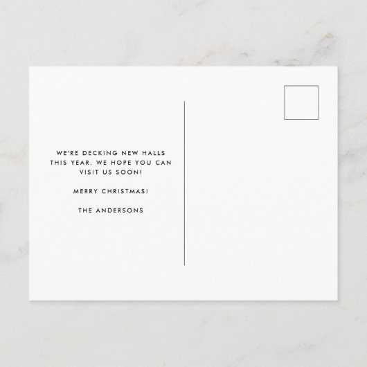 スノーグローブホリデー引っ越しアナウンスはがき シーズンポストカード (裏面)