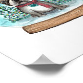 スノーグローブボストンテリアアートプリント ポスター (角)