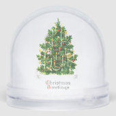 スノーグローブヴィンテージクリスマスツリーとバンニ (裏面)