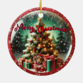 スノーグローブヴィーブ：ダシュントの木のシーン セラミックオーナメント (裏面)