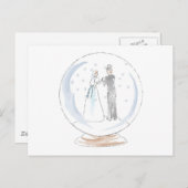 スノーグローブ結婚ズのカップル ポストカード (正面/裏面)