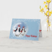 スノーグローブ雪だるま カード (黄色い花)