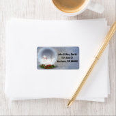 スノーグローブ雪だるま ラベル (インサイチュ)