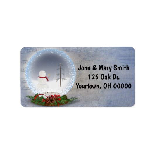 スノーグローブ雪だるま ラベル (正面)