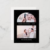 スノーグローブ クリスマス フォト ブラック 箔シーズンポストカード (正面/裏面)