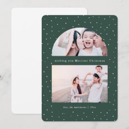 スノーグローブ グリーン クリスマス ホリデー フォト カード