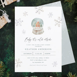 スノーグローブ 冬のワンダーランド 冬のベイビーシャワー 招待状