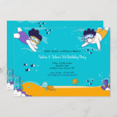 スノーケリングの双子 招待状 (正面/裏面)