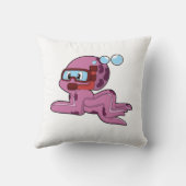 スノーケルとダイバーとしてのタコ クッション (裏面)