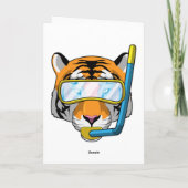 スノーケルをつけたダイバーとしての虎 カード (裏面)