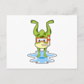スノーケルをつけたダイビングのカエル ポストカード (正面)