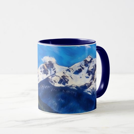 スノーコロラドマウンテンアンドツリーズアートマグ マグカップ (正面右)