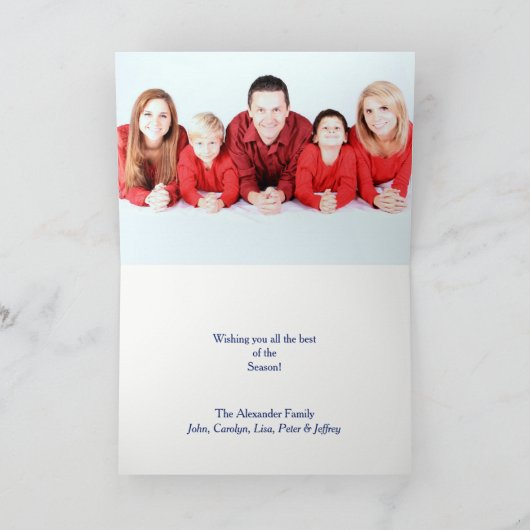 スノーコロラドランドスケープ写真テンプレートクリスマス シーズンカード (内部)