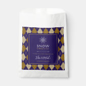 スノーコージーインラブアーガイルネイビー&タンウェディングシャワー フェイバーバッグ (正面)