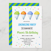 スノーコーネ冬の誕生日の招待 サンキューカード (正面/裏面)