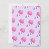 スノーコーンキッズピンク&パープル誕生日 招待状 (裏面)