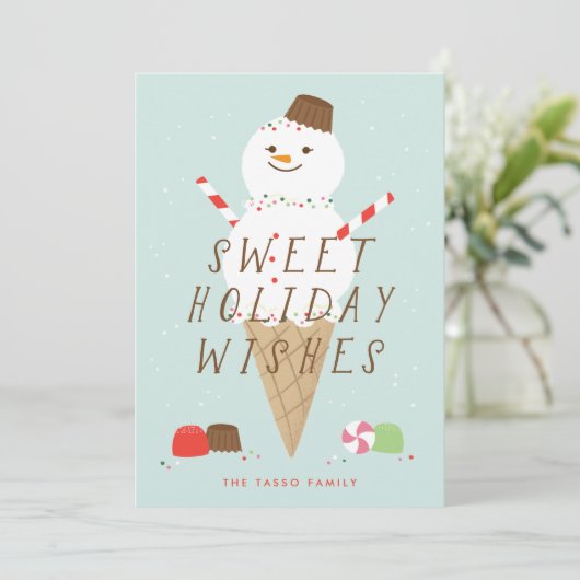 スノーコーンクリスマスグリーティングカード 案内状 (スタンド正面)