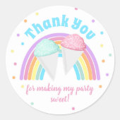 スノーコーンスティックメッセージカード | Snow Cone Favor ラウンドシール (正面)