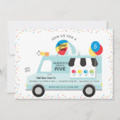 スノーコーントラック誕生日パーティーの招待状 招待状 (正面)