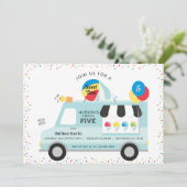 スノーコーントラック誕生日パーティーの招待状 招待状 (スタンド正面)