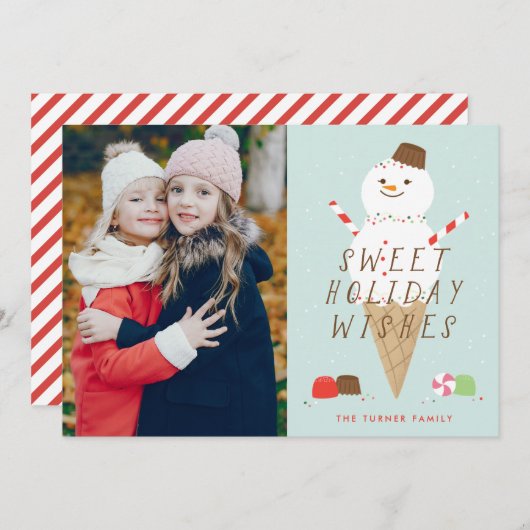 スノーコーンフォトクリスマスカード 案内状 (正面/裏面)