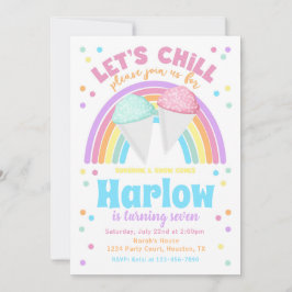 スノーコーン誕生日招待状 招待状