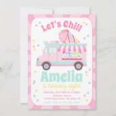 スノーコーン 誕生日招待状 | シェーブアイス トラック 招待状 (正面)
