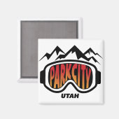 スノーゴーグルパークシティユタトラベルスキー土産 マグネット (正面/裏面)