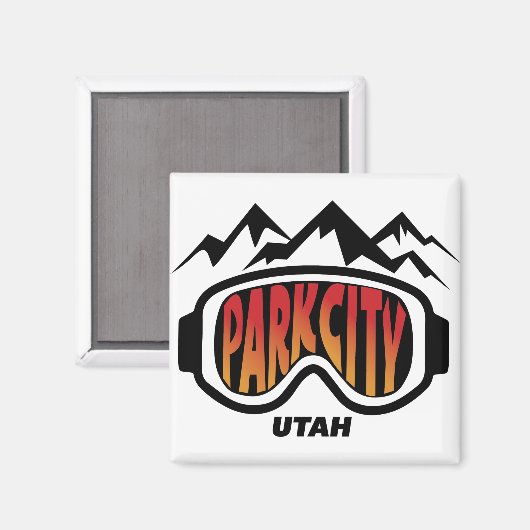 スノーゴーグルパークシティユタトラベルスキー土産 マグネット (正面/裏面)