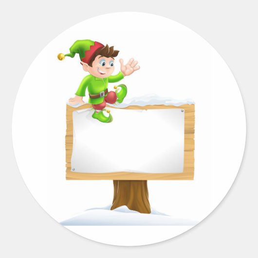 スノーサイン小妖精や小人 ラウンドシール (正面)