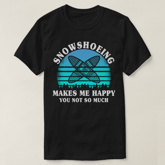 スノーシおもしろいューのハイキング Tシャツ (デザイン正面)