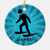 スノーシパーソナライズされたューオーナメント セラミックオーナメント (裏面)