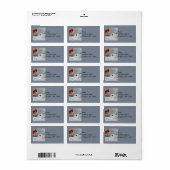 スノーシューウサギ&レッド(鳥)ショウジョウコウカンチョウバードウォーター色アート ラベル (フルシート)