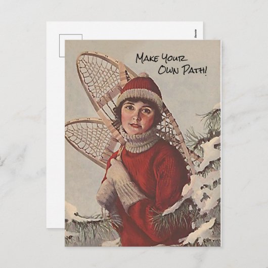 スノーシューズが自分の道を作れ！PC シーズンポストカード (正面/裏面)